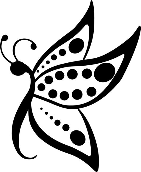 Clipart - Spotted Butterfly Silhouette