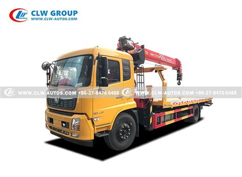 China Dongfeng 12tons Rollback Flatbed Tow Truck With SANY Crane ...