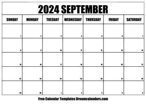 September 2024 Calendar - Free Printable with Holidays and Observances