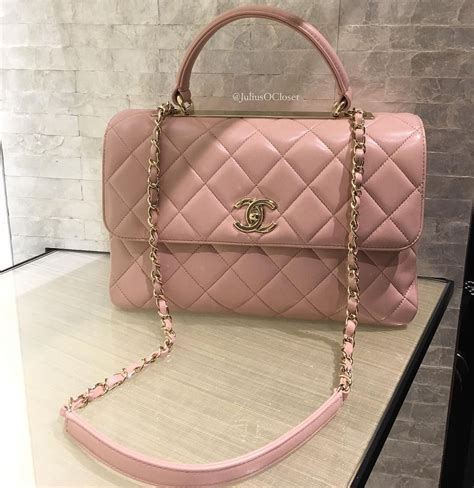 Chanel 'Trendy CC' Flap Bag with Top Handle. Medium Size in Light Pink ...