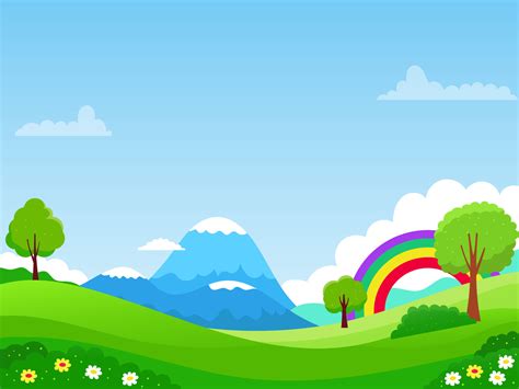 Nature landscape vector illustration with a cute and colorful design ...