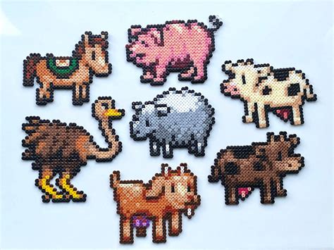 Stardew valley farm animal sprites. Handmade using mini hama beads and ...