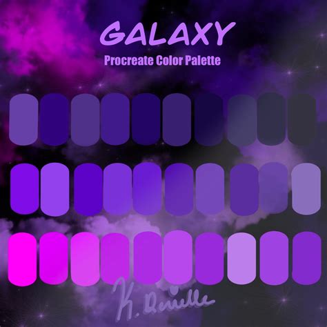 Purple Galaxy / Procreate Color Palette / Color Swatch / Digital ...