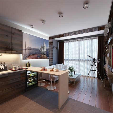 Studio Apartment Design Ideas - Studio Apartment Design With Industrial ...