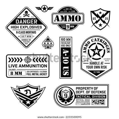 Military Emblems Symbols Insignias Icon Crest Stock Vector (Royalty ...