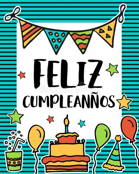 Cumpleanos De Feliz, Feliz Cumpleaños En La Lengua Española, Cartel ...