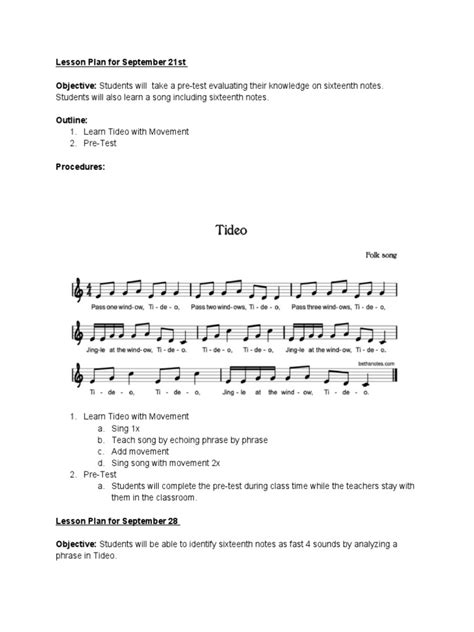 Lesson Plan | PDF | Rhythm | Lesson Plan