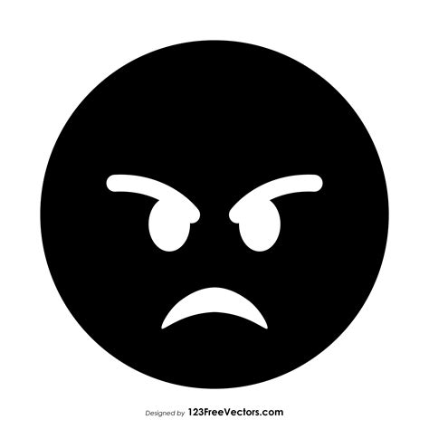 Angry Smiley Faces Black And White