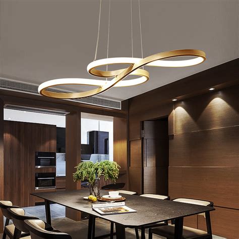 Modern LED Acrylic Chandelier Dining Room Dimmable Remote Control ...