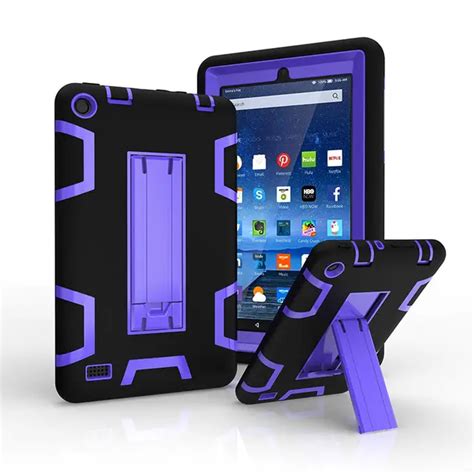 Kindle Fire 7 Case 2015 Kids Safe Armor Shockproof Heavy Duty Silicone ...