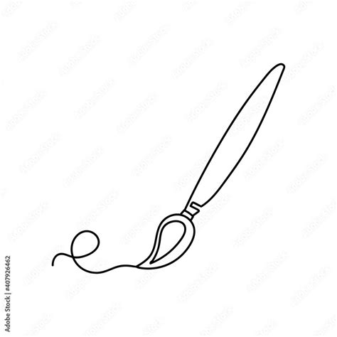 Continuous one line drawing a paint brush. Vector illustration perfect ...