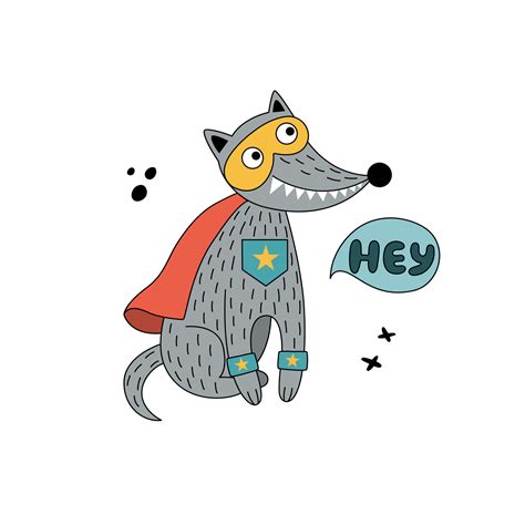 Wolf in funny comic costumes. 36886146 Vector Art at Vecteezy