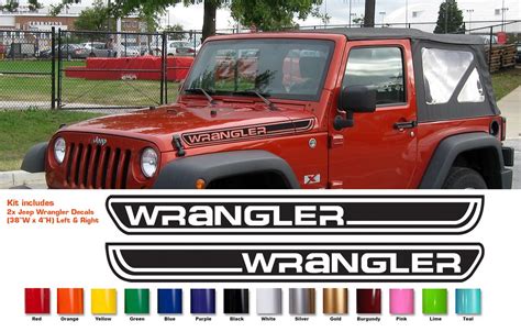 Custom Hood Decal for Wrangler, Rubicon & Sahara JK CJ TJ YJ #81 Jeep ...