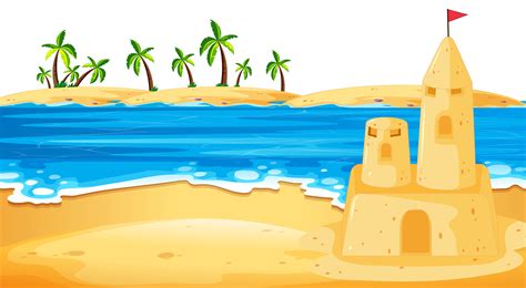 Cartoon Beach Scene Clip Art