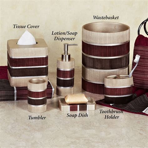 Bathroom Stunning 5 Piece Bathroom Accessory Set Have Wastebasket And ...