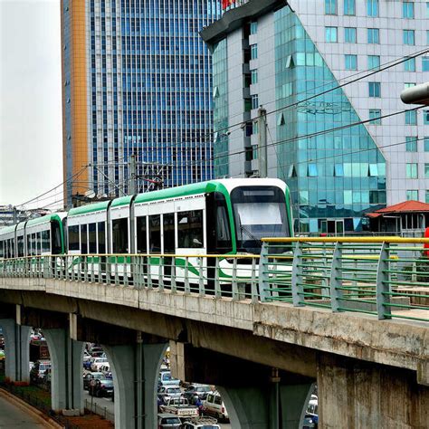 Urban Tram Or Metro Through The Streets Of Addis Ababa, Capital City Of ...