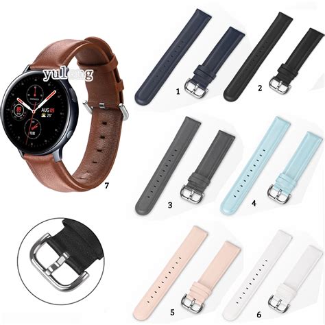 Leather Bands Watch Strap for Samsung Galaxy Watch Active2 40mm 44mm ...