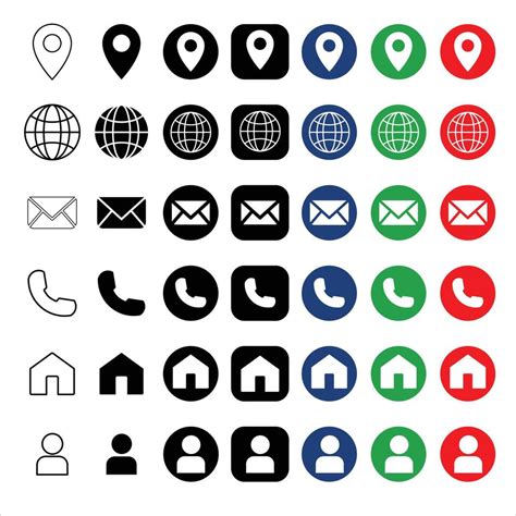 Set of contact us icons. Vector illustration . Address icon for web ...