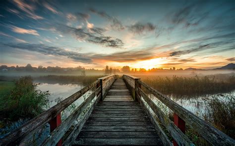 1336x768 Resolution Sunrise Point Bridge HD Laptop Wallpaper ...