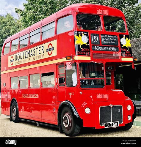 Vintage classic London Transport Routemaster red bus Stock Photo - Alamy