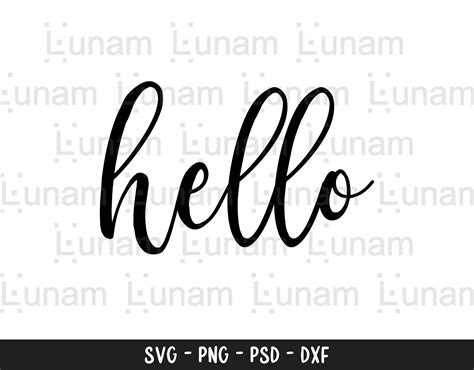 Hello SVG Hello PNG Hellow DXF Hello Cut File Hand - Etsy Hong Kong