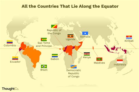 Countries That Lie On The Equator What Country Lies Directly South Of ...