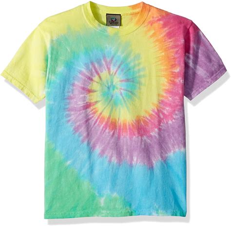 Liquid Blue Pastel Spiral Short Sleeve Tie Dye Shirt For Kids