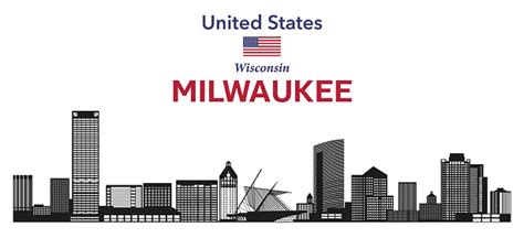 Milwaukee Skyline Silhouette Vector Illustration Stock Illustration ...