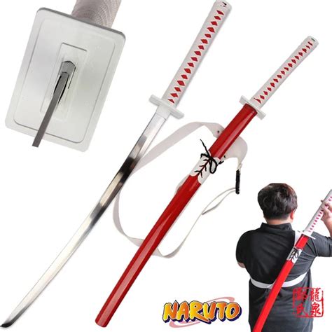 Naruto Sword Anime Ninja Omoi Katana Real Blade Stainless Steel Red ...