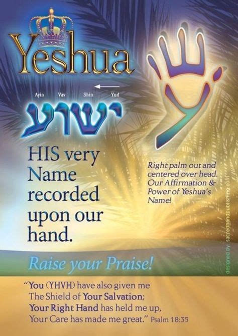 Yeshua written on our right hand | Bible | Psalms, Hebrew words, Bible