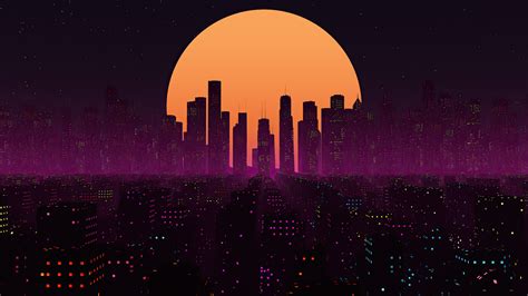 1920x1080 Retrowave City Sunset 4k Laptop Full HD 1080P ,HD 4k ...