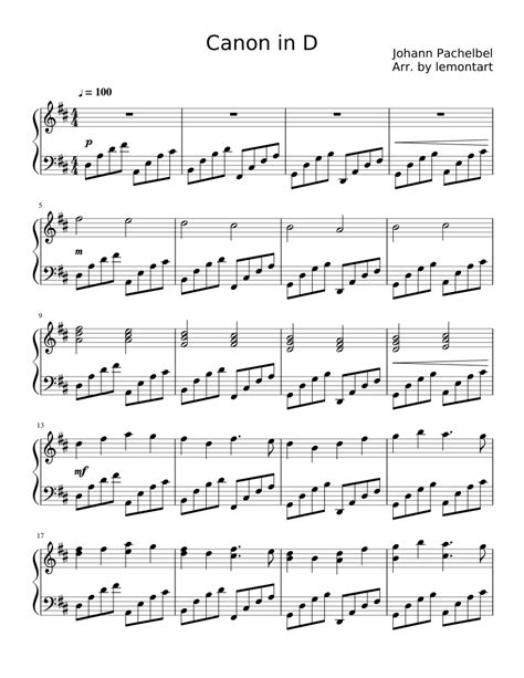 Canon In D (easy Piano Solo With Chords) By Pachelbel Easy Piano ...