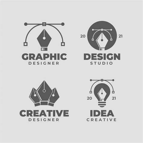 Premium Vector | Flat graphic designer logo collection