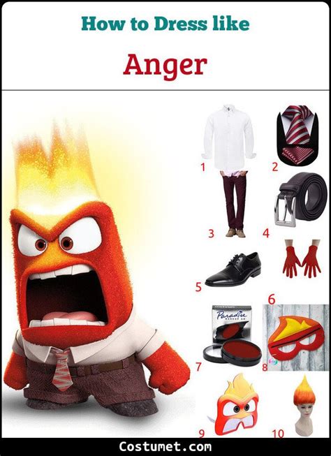 Anger Costume from Inside Out for Cosplay & Halloween | Inside out ...