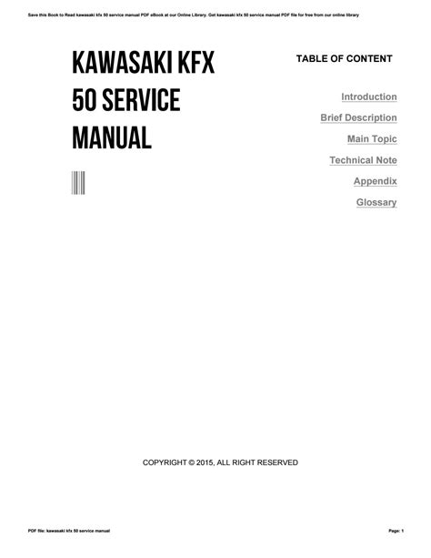 Kawasaki kfx 50 service manual by xing886641 - Issuu