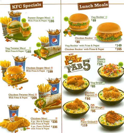 Menu of KFC, DLF Mall of India, Sector 18, Noida, Delhi NCR | EazyDiner