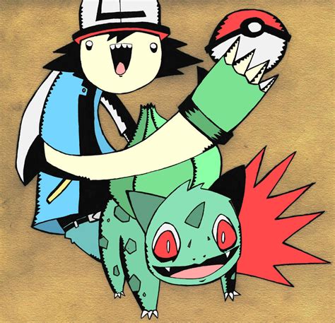 Ash and his Bulbasaur by Kori-Bear on DeviantArt