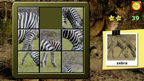 Animali Puzzle Slide 15 - forma mistica piazze ridisponendo gioco ...