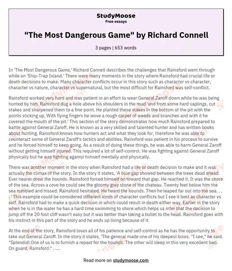 The Most Dangerous Game Theme Analysis Essay - BEST GAMES WALKTHROUGH