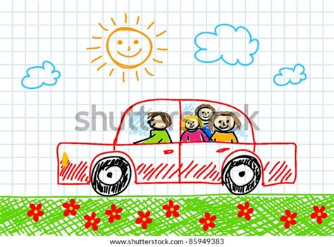 Drawing Red Car Stock Vector (Royalty Free) 85949383 | Shutterstock