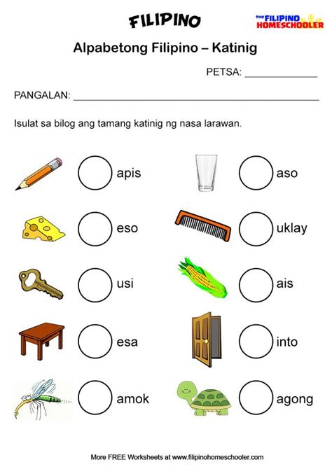 Free Katinig Worksheets (Set 2) — The Filipino Homeschooler 1st Grade ...