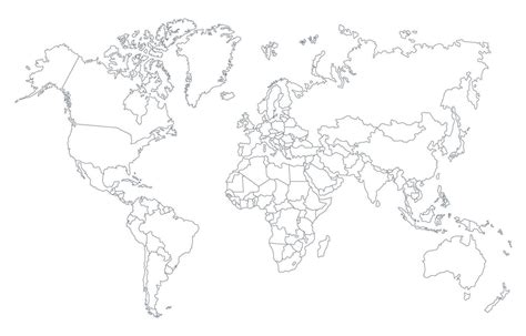 World Map With Country Borders Background