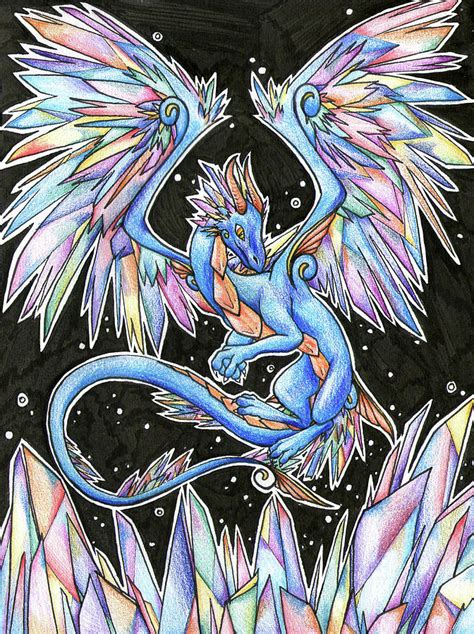 Crystal Dragon Drawing by Samantha Bergamo - Pixels