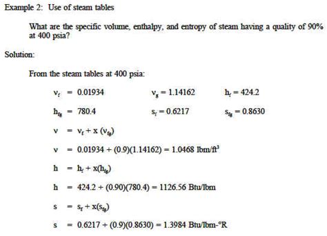 Steam Tables - Thermodynamics - Thermodynamics