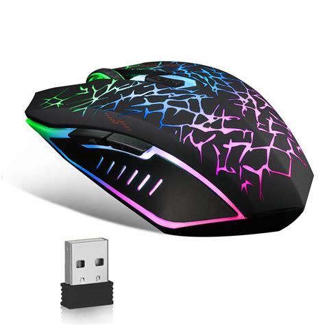 EEEkit 2.4G Wireless Gaming Mouse Rechargeable Silent Optical Mice 7 ...