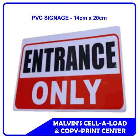 PVC SIGNAGE - ENTRANCE ONLY | Lazada PH