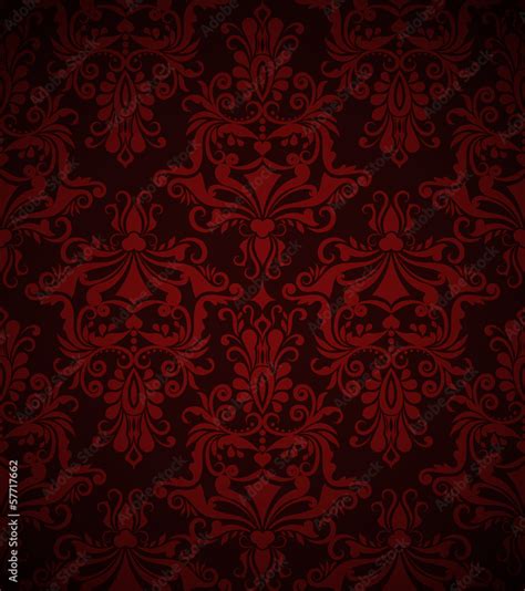 Seamless dark red vintage wallpaper pattern. Stock Vector | Adobe Stock