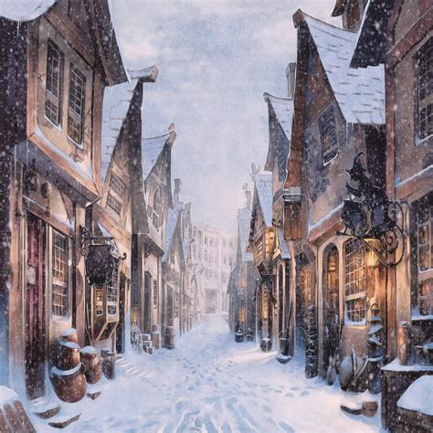 Wizard Winter Village Framed Art Print. 16 X 16 Inches, 3 Frame Colors ...