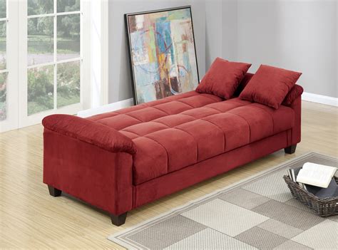 F7890 Red Convertible Sofa Bed by Poundex