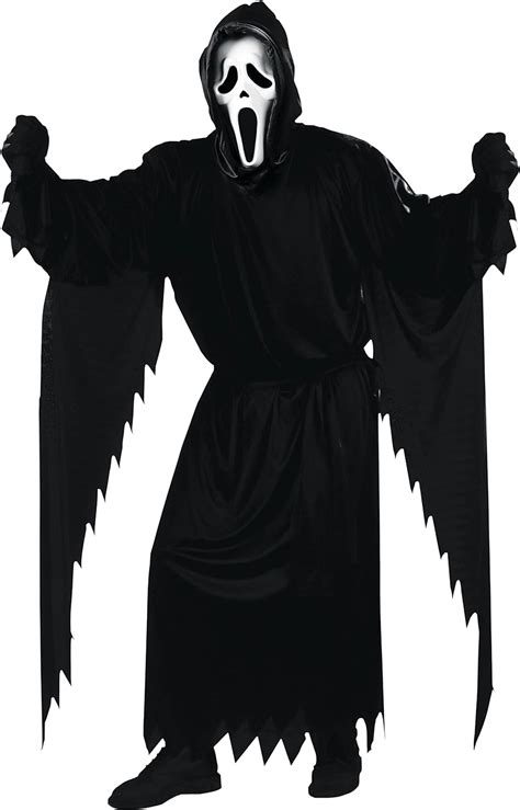 Amazon.com: FunWorld Adult Scream Ghost face Costume, Black, One Size ...